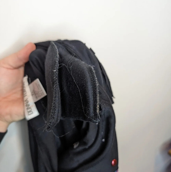 Vintage Donna Toran Black Studded Fringe Shoulder Sweater Women  XL - Picture 9 of 9